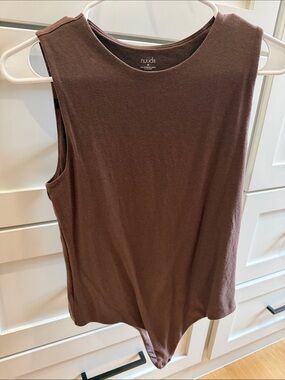 nuuds Coffee Sleeveless Bodysuit
